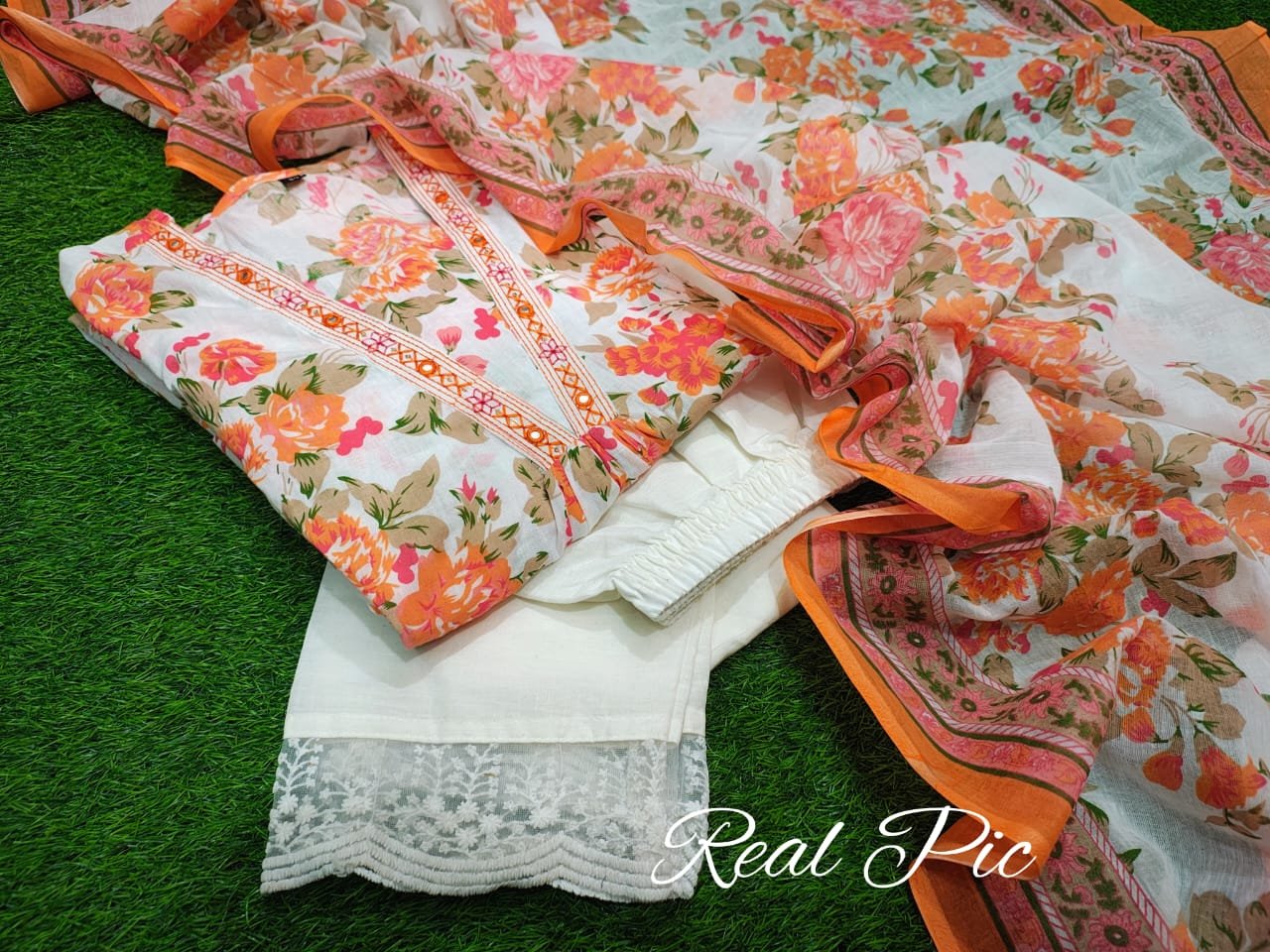 Cotton Embroidered Anarkali Kurta Set